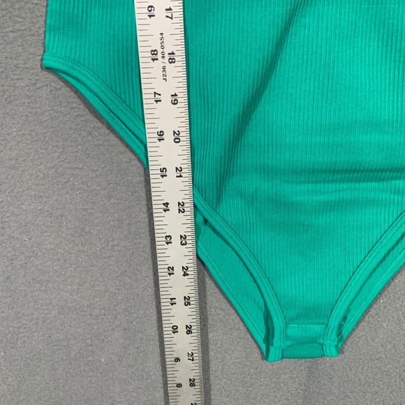 OQQ Womens 3 Piece Bodysuits Ribbed Square Neck Tank Tops Coffee Green Beige XL - Picture 5 of 7